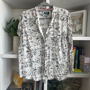 Anthropologie Maeve Bon Voyage Italy Capri Porto Button Down Shirt